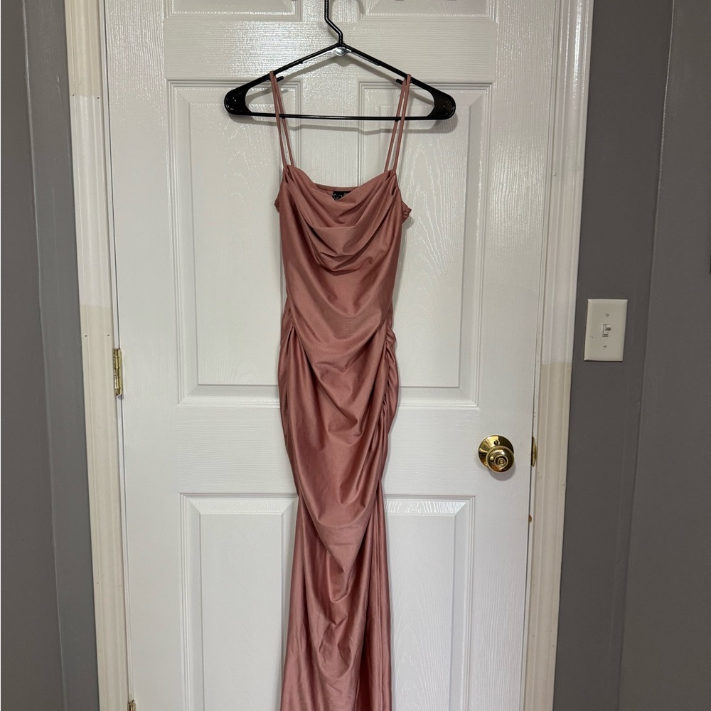 Windsor Pink Ruched Maxi Gown for Prom